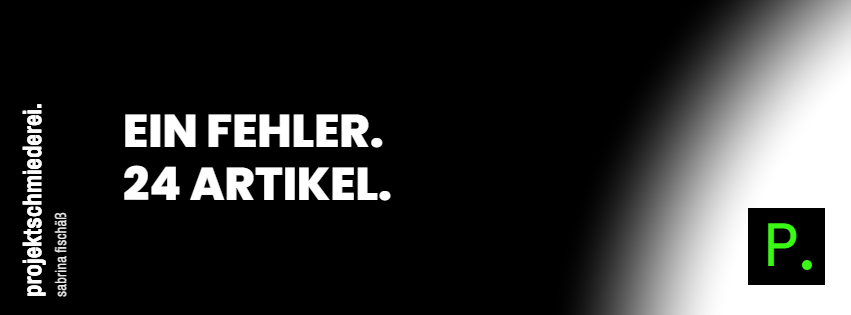 Beitragsbild: Ein Fehler. 24 Artikel.